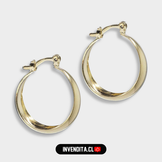 Aros enchapados en oro argollas con broche criollo grandes