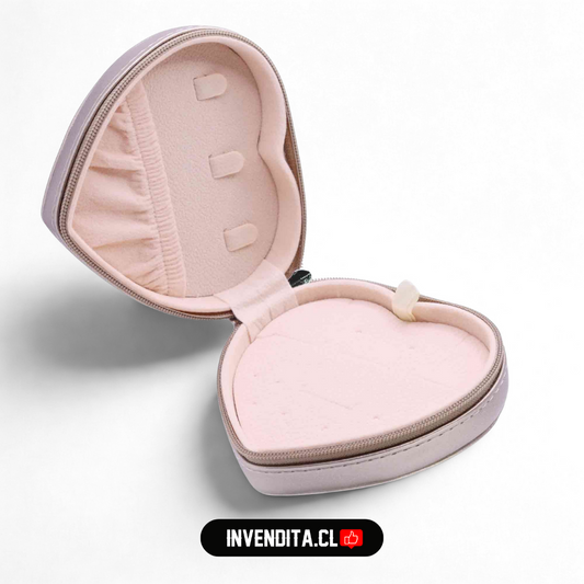 Joyero mixto corazón color cobrizo metalizado