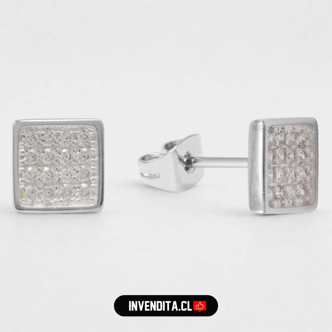 Aros de plata 925 cuadrado con circones