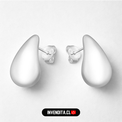 Aros de plata 925 gota chunky cuarzo blanco