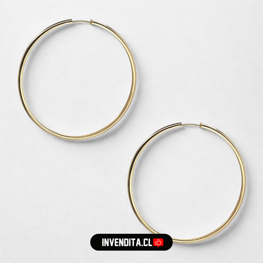 Aros enchapados en oro diseño argollas lisas