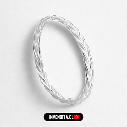 Anillo de plata 925 MIDI diseño trenzado