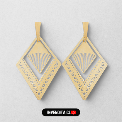 Aros enchapados en oro doble hoja con detalles en hilo