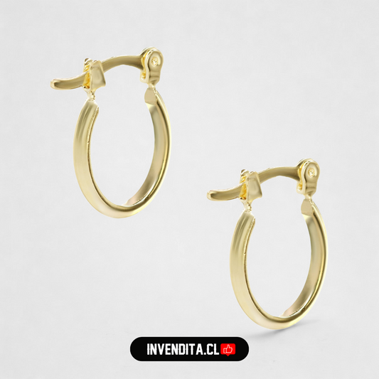 Aros enchapados en oro argollas con broche criollo