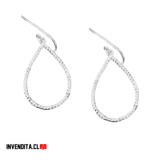Aros plata 925 colgante con diseño gota torcida