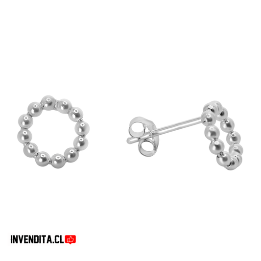 Aros de plata 925 estilo circulo con esferas