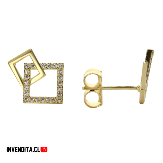 Aros enchapados en oro diseño marcos con circones