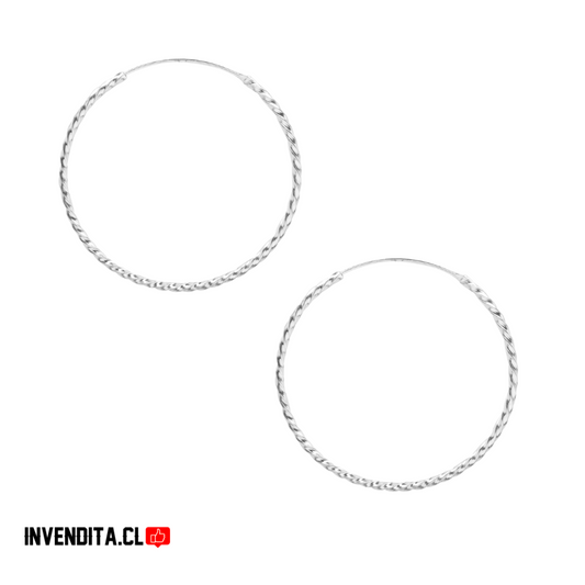 Aros de plata 925 argollas entorchadas