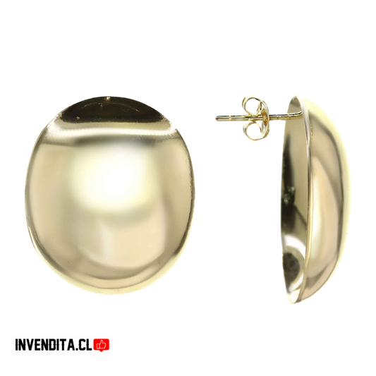 Aros enchapados en oro modelo ovalo liso