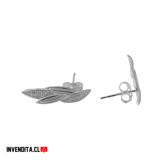 Aros de plata 925 hojas con circones