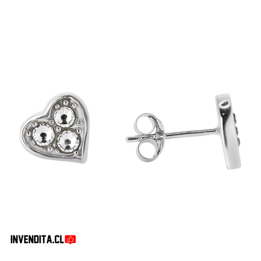 Aros de plata 925 corazón Swarovski elements cristales