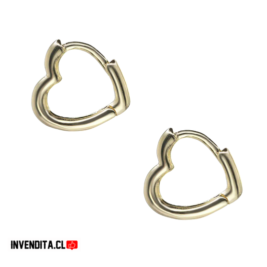 Aros enchapado en oro argollas corazón