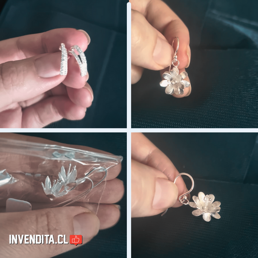 Aros plata 925 Mini argolla bote