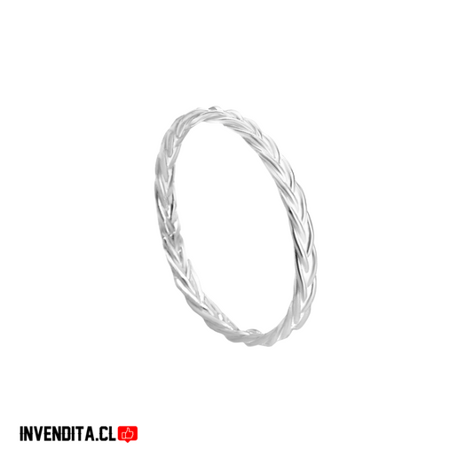 Anillo de Plata 925 MIDI Diseño Trenzado