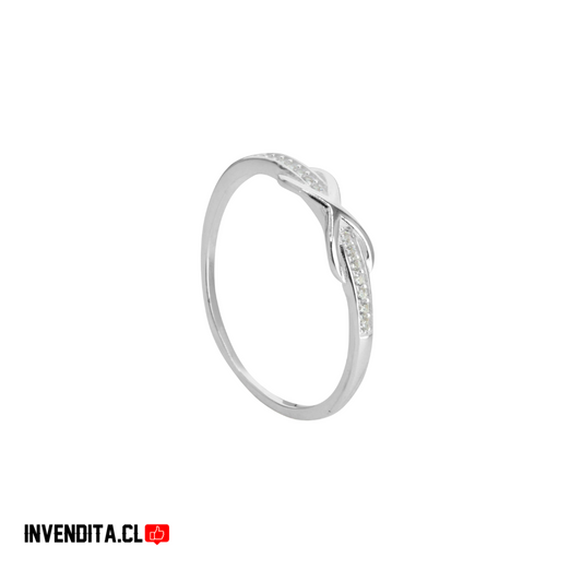 Anillo de Plata 925 Banda de Infinito con Circones