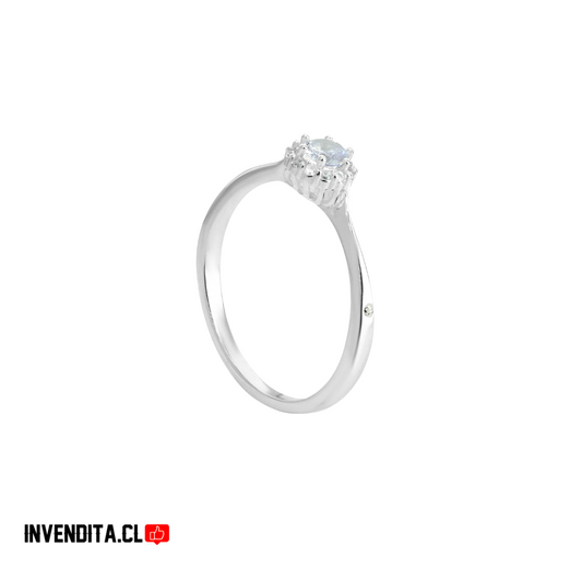 Anillo de Plata 925 Estilo Capullo con Circón