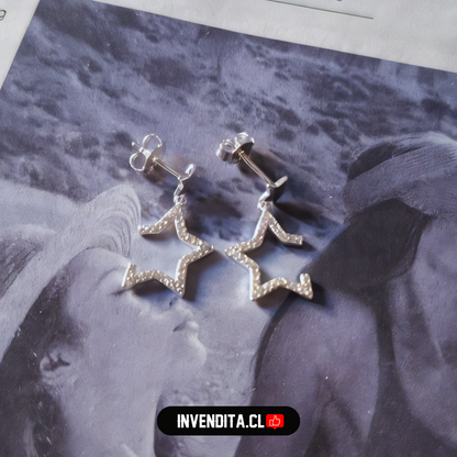 Aros de plata 925 estrellas con circones