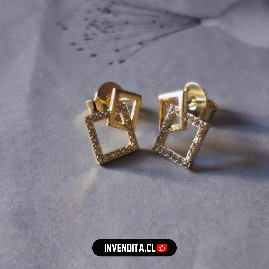 Aros enchapados en oro diseño marcos con circones