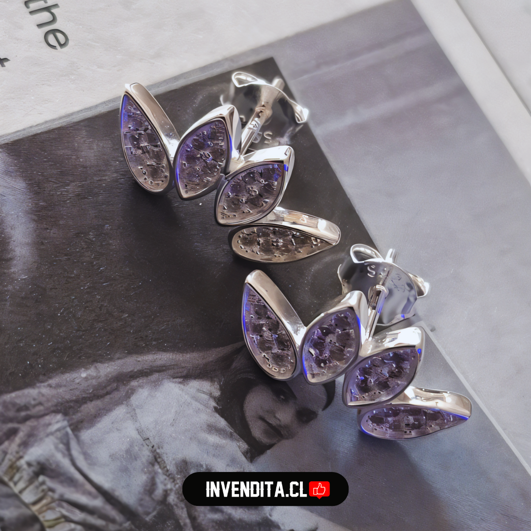 Aros de plata 925 cuatro hojas micro circón