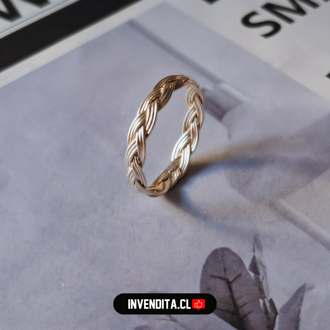Anillo de plata 925 MIDI diseño trenzado