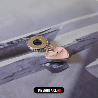 Charm estilo pandora corazón mother rosa