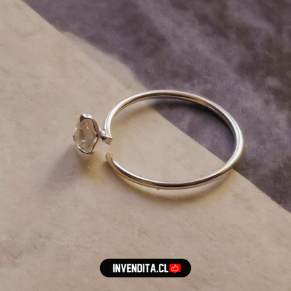 Aros de plata 925 piercing circón corazón