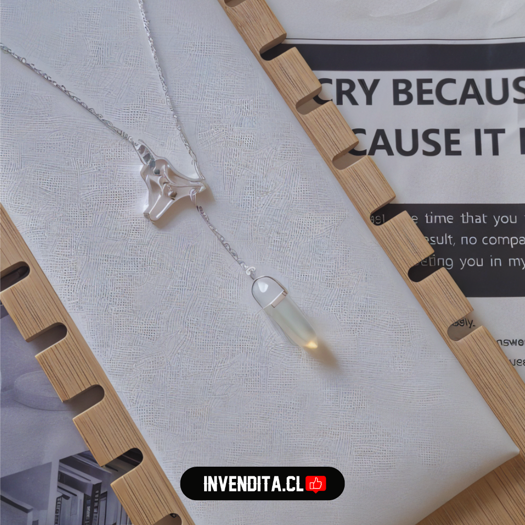 Collar de plata 925 diseño posición de loto 7 chakras con piedra luna