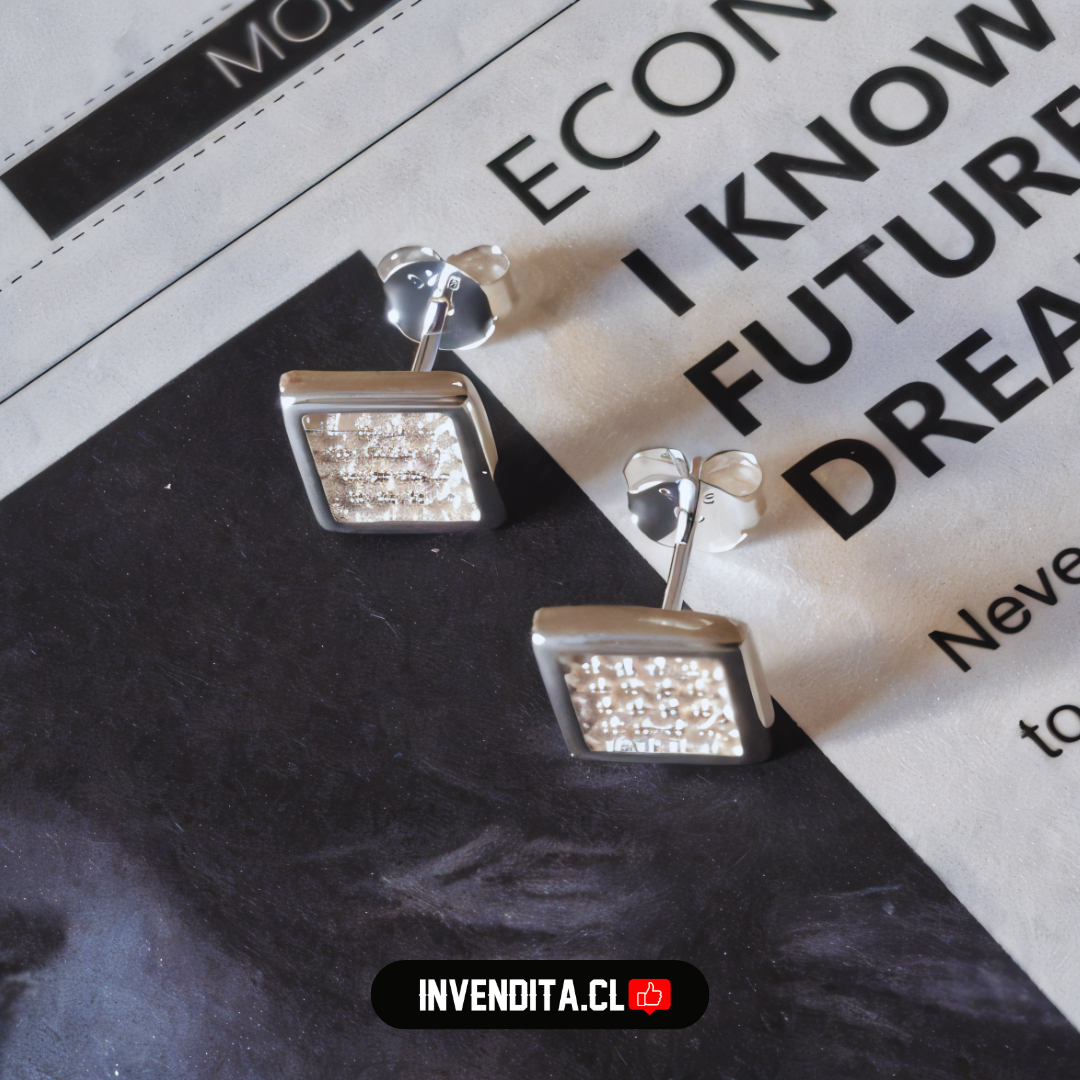 Aros de plata 925 cuadrado con circones