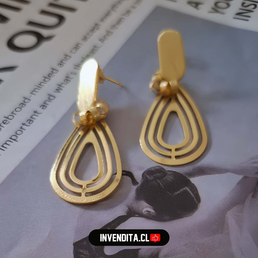 Aros enchapados en oro argollas diseño amoato