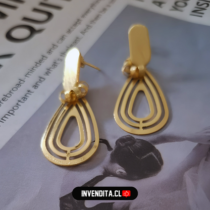 Aros enchapados en oro argollas diseño amoato