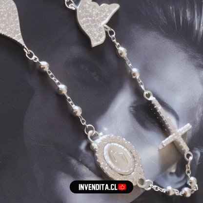 Pulsera de plata 925 estilo Virgen de los rayos milagrosa con Circones