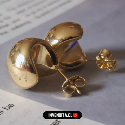 Aros enchapados en oro diseño mini bote