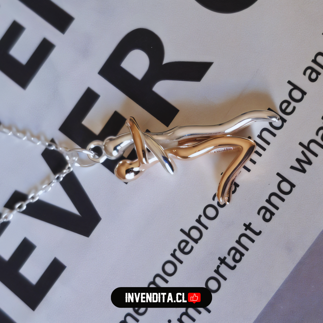 Collar de plata 925 abrazo infinito dorado y plata