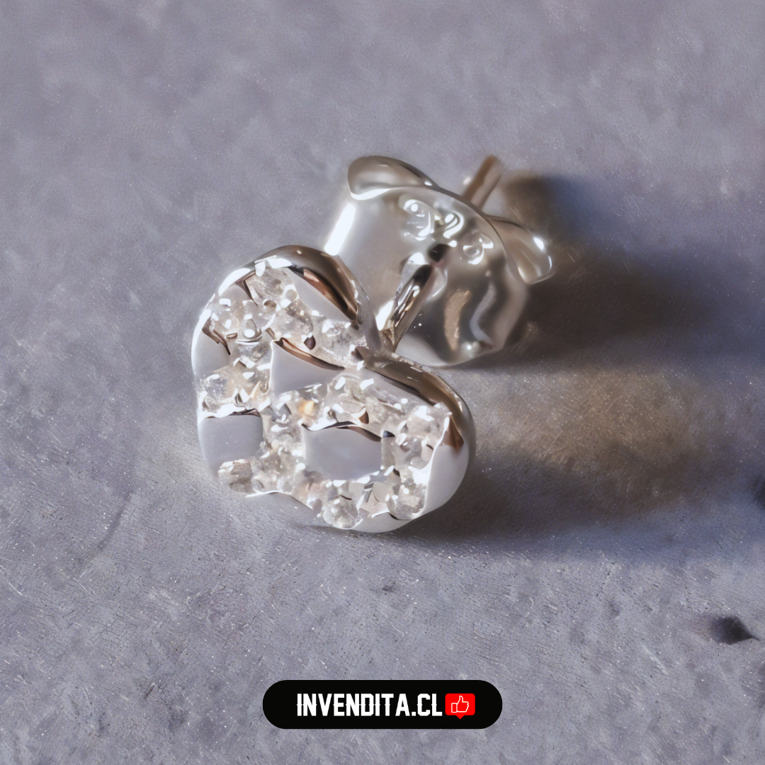 Aros de plata 925 corazón martillado