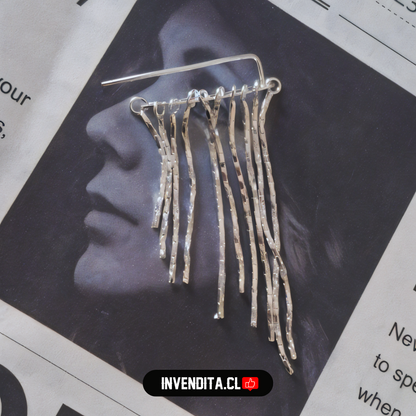 Aro de plata 925 estilo trepador con cadenas de diferentes tamaños