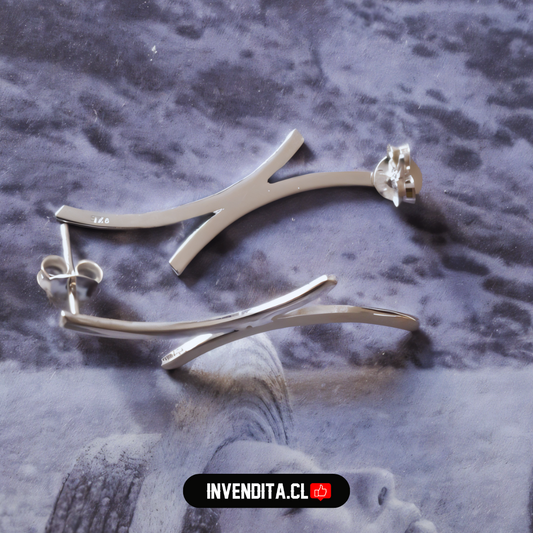 Aros de plata 925 medios circulos