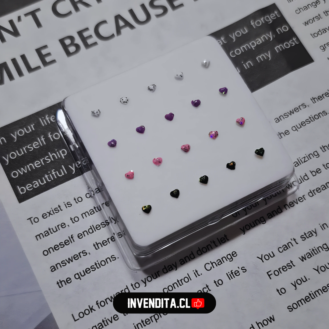 Aros de Plata 925 piercing corazón para nariz