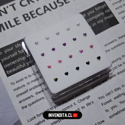 Aros de Plata 925 piercing corazón para nariz