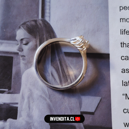 Anillo de plata 925 estilo capullo con circón