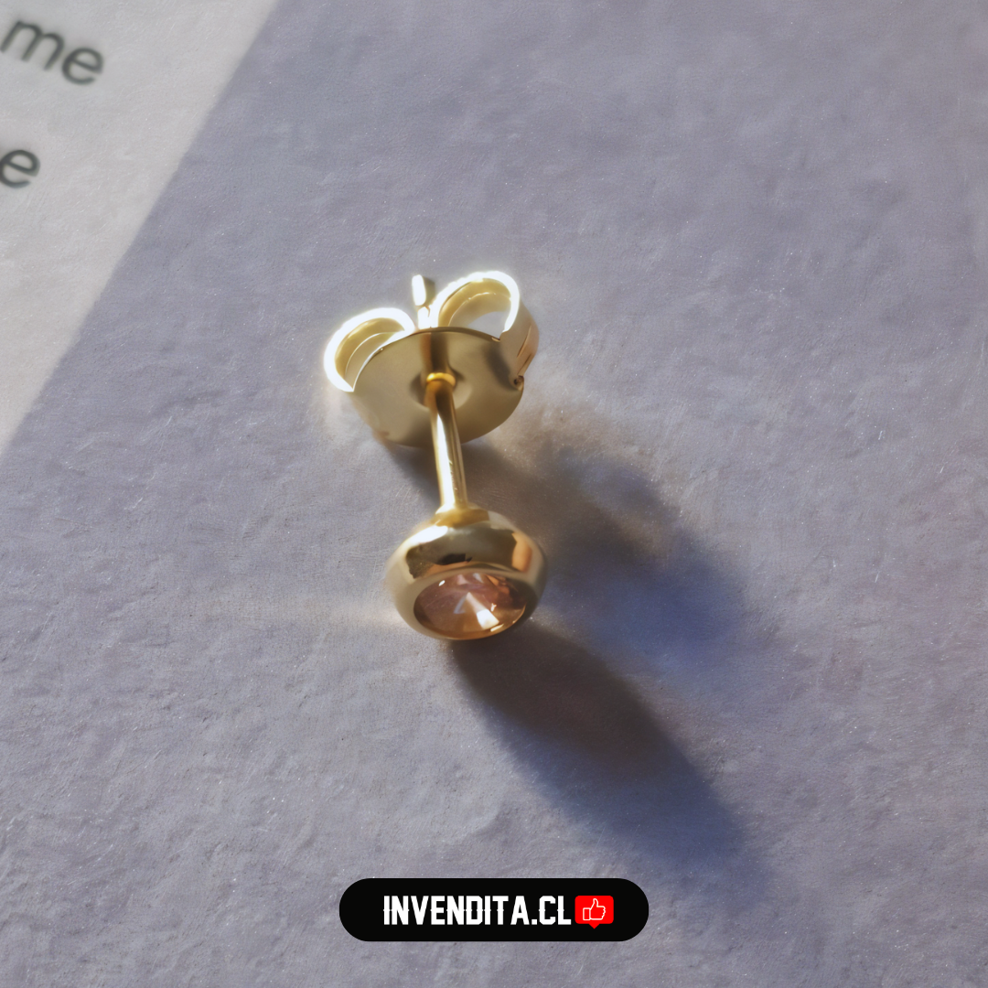 Aros enchapados en oro estilo punto de luz rosa