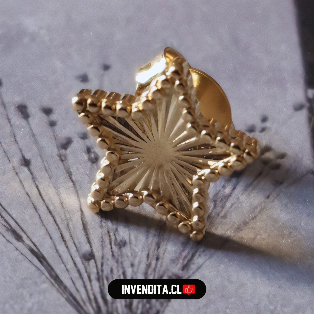 Aros enchapados en oro placas de estrellas con textura