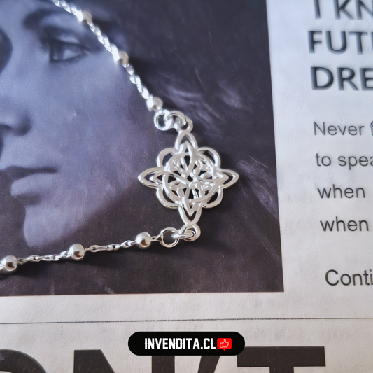 Pulsera de plata 925 nudo de brujas con esferas