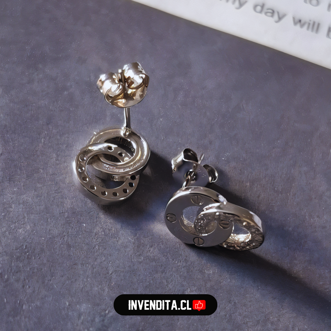 Aros de Plata 925 dos circulos con circones