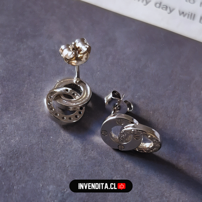 Aros de Plata 925 dos circulos con circones