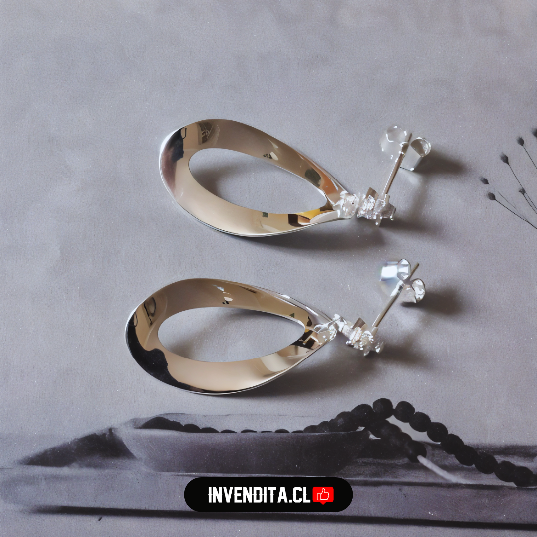 Aros de plata 925 pequeña flor de circón con ovalo irregular