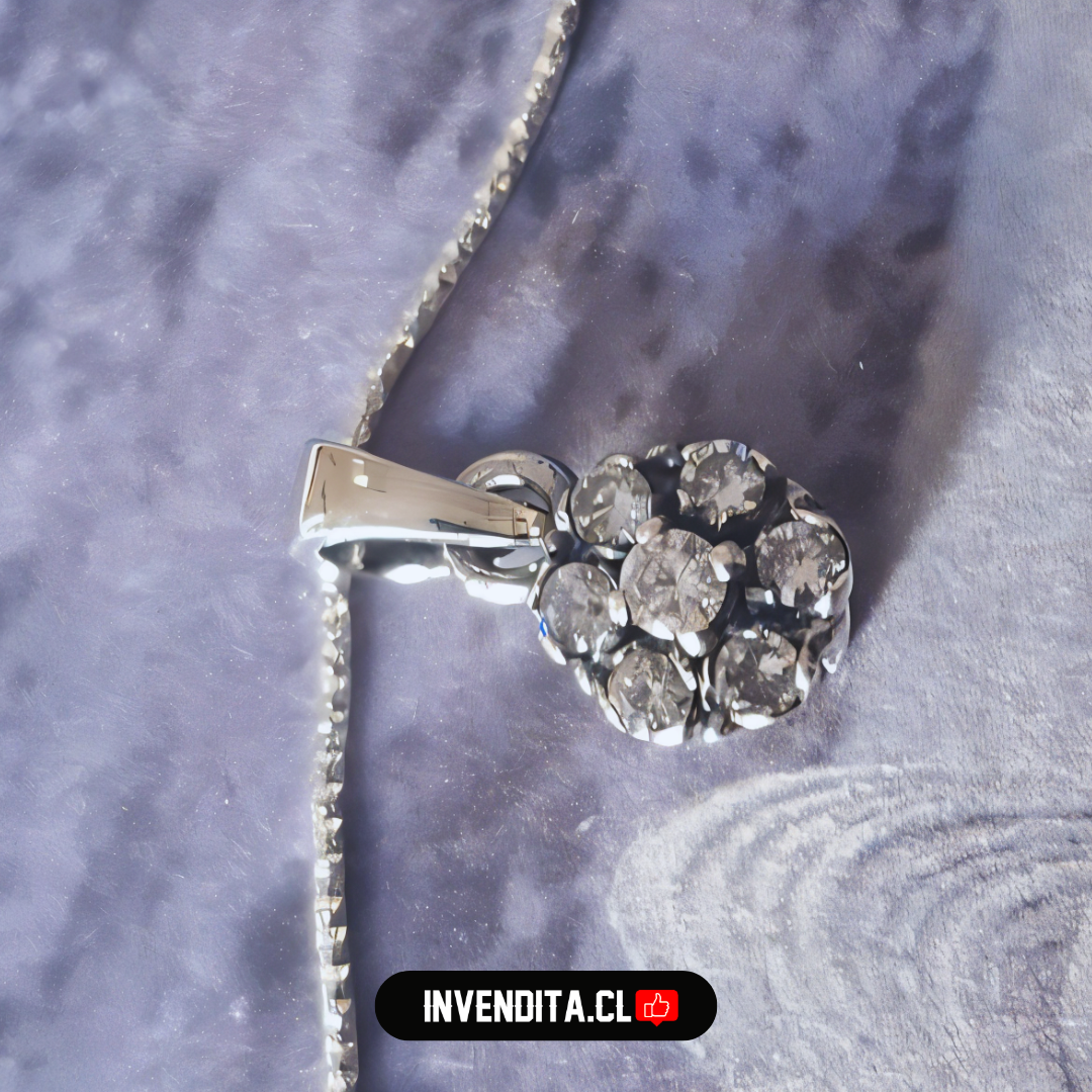 Conjunto de plata 925 trio de circones floreados