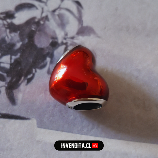 Charm estilo pandora corazón metálico rojo