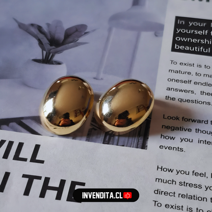 Aros enchapados en oro modelo ovalo liso