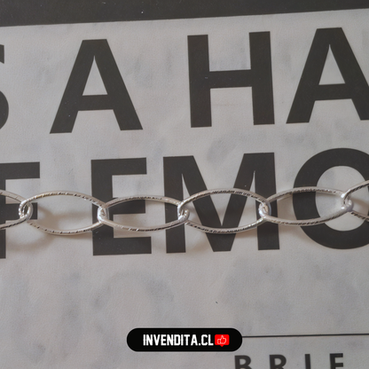 Pulsera de plata 925 eslabones ovalados semi brillante