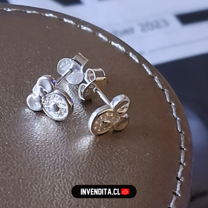 Aros de plata 925 diseño Minnie Mouse con circones